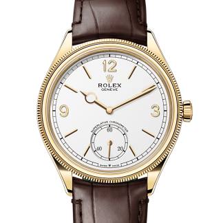 Damskie szwajcarskie repliki zegarków Rolex 1908 18-karatowe żółte złoto