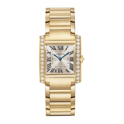 Damskie szwajcarskie repliki zegarków Zegarek Cartier Tank Française Średni model Mechanizm kwarcowy Żółte złoto Diamenty Żółte złoto WJTA0040