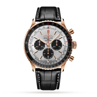 Męskie szwajcarskie repliki zegarków Breitling Navitimer B01 Chronograf 46 18-karatowe czerwone złoto Zegarek Aligator RB0137241G1P1