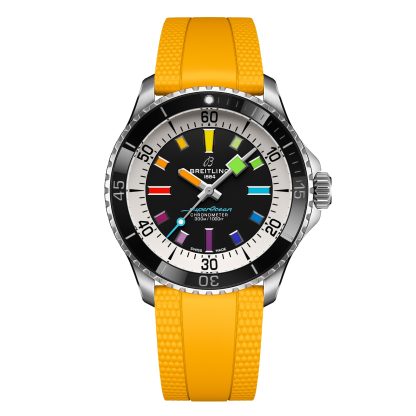 Najlepsze repliki zegarków UK Breitling Superocean Automatic 42mm Zegarek Męski Żółta Guma A17375211B2S4