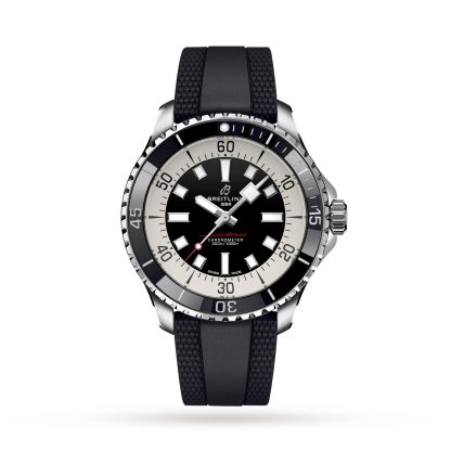 Najlepsze repliki zegarków UK Breitling Superocean Automatic 44 Zegarek z gumowym paskiem ze stali nierdzewnej Guma A17376211B1S1