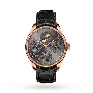 Najlepsze repliki zegarków UK Skórzany zegarek męski IWC Portugieser Perpetual Calendar 44 mm IW503404