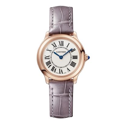 Najlepsze repliki zegarków UK Zegarek Cartier Ronde Louis Cartier 29 mm koperta z mechanizmem kwarcowym i koralikami w aligatorze w kolorze różowego złota WGRN0013