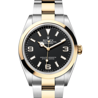 Najlepsze repliki zegarków w Wielkiej Brytanii Rolex Explorer 36 Stal ostrygowa i żółte złoto M124273-0001