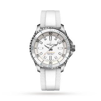 Najlepsze szwajcarskie repliki Breitling Superocean Automatic 36 Zegarek z gumowym paskiem ze stali nierdzewnej Guma A17377211A1S1