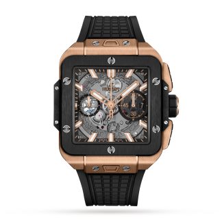 Najlepsze szwajcarskie repliki Hublot Square Bang Unico King Gold Ceramic 42mm Zegarek męski Rubber 821.OM.0180.RX