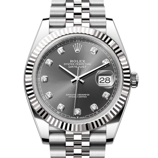 Najlepsze szwajcarskie repliki Rolex Datejust 41 Stal ostrygowa i białe złoto M126334-0006