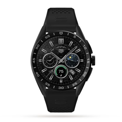 Najlepsze szwajcarskie repliki TAG Heuer Connected Calibre E4 45mm 2022 tytanowa koperta czarny gumowy pasek inteligentny zegarek gumowy SBR8A80.BT6261