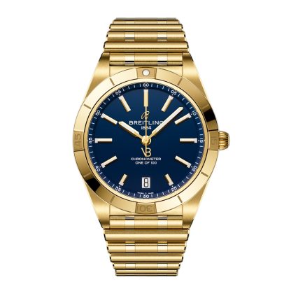 Replika nadgarstka Breitling Chronomat Automatic 36mm Victoria Beckham Limited Edition Ladies Watch Midnight Blue Yellow Gold 18ct Yellow Gold K103801A1C1K1