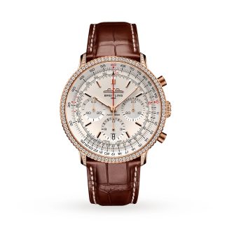 Replika nadgarstka Breitling Navitimer Chronograph 41mm Zegarek męski Kremowa tarcza Aligator RB0139631G1P1