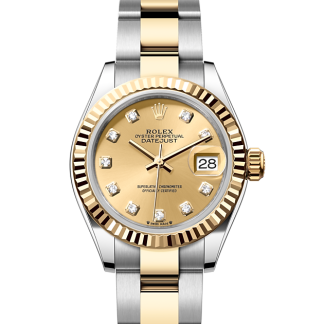 Repliki zegarków a prawdziwe zegarki Rolex Lady-Datejust Stal ostrygowa i żółte złoto M279173-0012