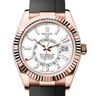 Repliki zegarków a prawdziwe zegarki Rolex Sky-Dweller Everose gold M336235-0003