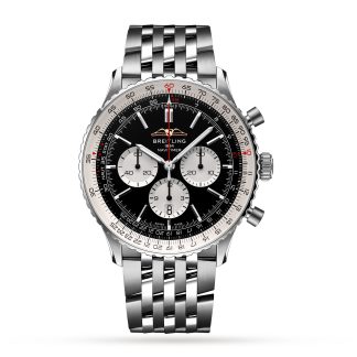 Repliki zegarków vs prawdziwe Breitling Navitimer B01 Chronograf 46 Zegarek ze stali nierdzewnej Stal nierdzewna AB0137211B1A1