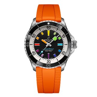 Repliki zegarków vs prawdziwe Breitling Superocean Automatic 42mm Zegarek Męski Pomarańczowa Guma A17375211B2S3