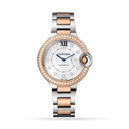 Repliki zegarków vs prawdziwe Cartier Ballon Bleu De Cartier Zegarek 33mm Mechaniczny Mechanizm z Automatycznym Nakręcaniem Stal Różowe Złoto Stal i Różowe Złoto W3BB0023