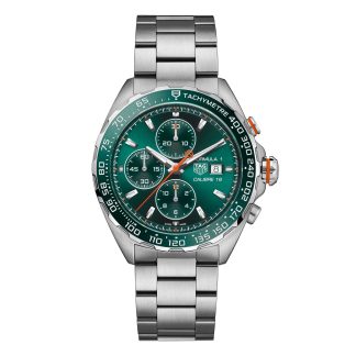 Repliki zegarków vs prawdziwe TAG Heuer Formula 1 Chronograph 44mm Zegarek męski Zielony Stal nierdzewna CAZ201H.BA0876