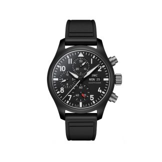 Repliki zegarków vs prawdziwe Zegarek męski IWC Pilot Chronograph Top Gun 41 mm Rubber IW389401