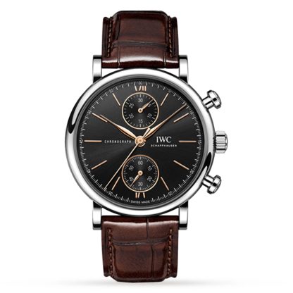 Super klon zegarków 1:20 Zegarek męski IWC Portofino Chronograph 39 mm Aligator IW391404