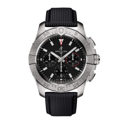 Super klon zegarków 1:43 Breitling Avenger Chronograph B01 44mm Zegarek męski Czarna skóra cielęca AB0147101B1X1