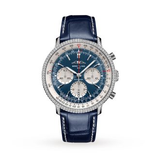 Super podróbki zegarków 1:25 Breitling Navitimer Chronograph 41mm Zegarek męski Białe oczy Niebieska tarcza Aligator AB0139631C1P1