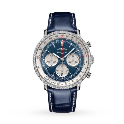 Super podróbki zegarków 1:25 Breitling Navitimer Chronograph 41mm Zegarek męski Białe oczy Niebieska tarcza Aligator AB0139631C1P1