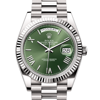 Super podróbki zegarków 1:3 Rolex Day-Date 40 białe złoto M228239-0033