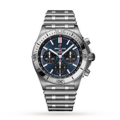 Super podróbki zegarków 1:36 Breitling Chronomat B01 42 Niebieski zegarek ze stali nierdzewnej Stal nierdzewna AB0134101C1A1