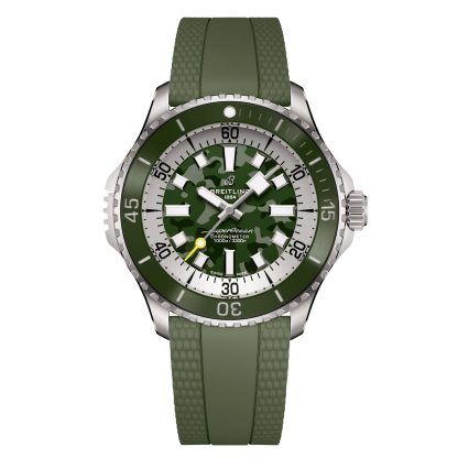 Super podróbki zegarków 1:50 Breitling Superocean Automatic Super Diver 46mm Zegarek Męski Zielona Guma Guma E10379D31L1S1