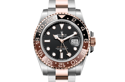 Super repliki zegarków 1:2 Rolex GMT-Master II Oystersteel i Everose Gold M126711CHNR-0002