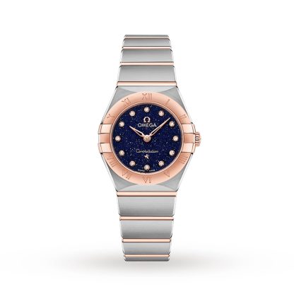 Szwajcarskie repliki zegarków cena Omega Constellation 25mm Zegarek damski Stal nierdzewna i 18-karatowe różowe złoto O13120256053002