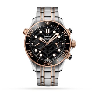 Szwajcarskie repliki zegarków cena Omega Seamaster Diver 300 Co-Axial Master Chronometer 41 mm stal nierdzewna i 18-karatowe żółte złoto O21020445101001