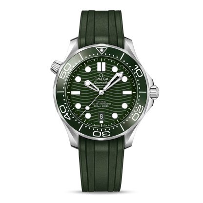 Szwajcarskie repliki zegarków cena Omega Seamaster Diver 300m Co-Axial Master Chronometer 42mm Zegarek męski Zielona guma O21032422010001