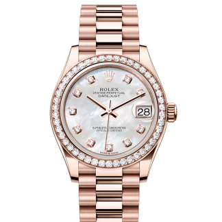 Szwajcarskie repliki zegarków cena Rolex Datejust 31 Everose złoto i diamenty M278285RBR-0005