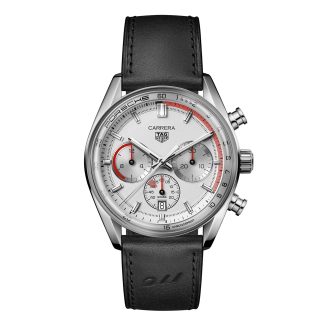 Szwajcarskie repliki zegarków tanie TAG Heuer Carrera Chronosprint X Porsche Special Edition 42mm Zegarek męski Srebrna skóra cielęca CBS2011.FC6529