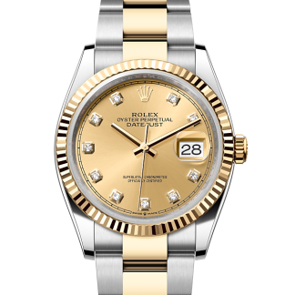 fałszywy luksus Rolex Datejust 36 Stal ostrygowa i żółte złoto M126233-0018