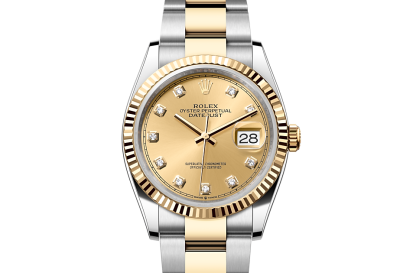 fałszywy luksus Rolex Datejust 36 Stal ostrygowa i żółte złoto M126233-0018