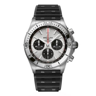 gorąca sprzedaż luksusu Breitling Chronomat B01 Chronograph 42mm Zegarek męski Srebrny Kauczuk AB0134101G1S2