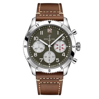 hurtowy luksus Breitling Classic AVI Chronograph 42 Curtiss P-40 Warhawk Zegarek na skórzanym pasku Skóra cielęca A233802A1L1X1