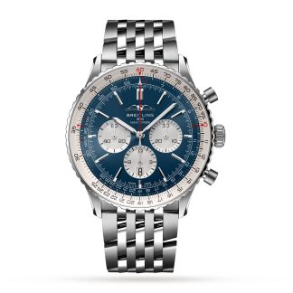 hurtowy luksus Breitling Navitimer B01 Chronograf 46 Zegarek ze stali nierdzewnej Stal nierdzewna AB0137211C1A1