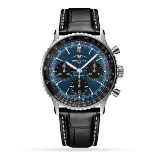 hurtowy luksus Breitling Navitimer B01 Chronograph 41 Blue Watch Alligator AB0139241C1P1