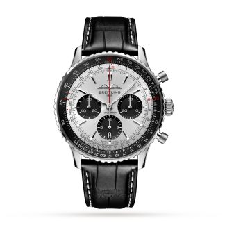 hurtowy luksus Breitling Navitimer B01 Chronograph 43 Zegarek ze stali nierdzewnej Aligator AB0138241G1P1