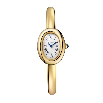 hurtowy luksus Zegarek Cartier Baignoire De Cartier Mini Model Mechanizm kwarcowy 18-karatowe żółte złoto Żółte złoto WGBA0035