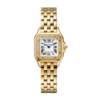 hurtowy luksus Zegarek Cartier Panthere De Cartier Mały model Mechanizm kwarcowy Żółte złoto Diamenty Żółte złoto WJPN0048