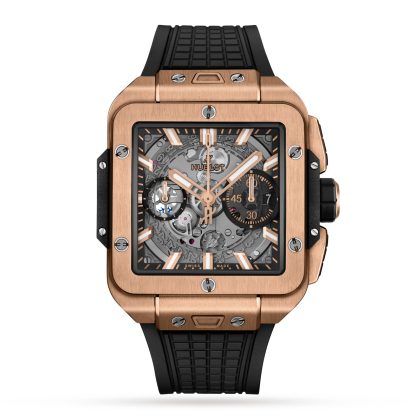 hurtowy luksus Zegarek męski Hublot Square Bang Unico King Gold 42 mm Rubber 821.OX.0180.RX