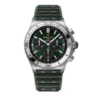 hurtowy projektant Breitling Chronomat B01 Chronograph 42mm Zegarek męski Zielona guma AB0134101L2S1