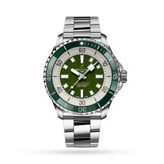 hurtowy projektant Breitling Superocean Automatic 44 Stainless Steel Green Watch Stainless Steel A17376A31L1A1