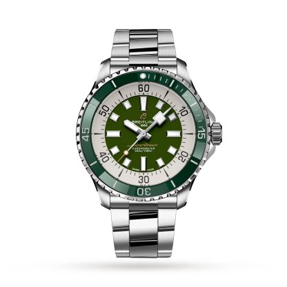 hurtowy projektant Breitling Superocean Automatic 44 Stainless Steel Green Watch Stainless Steel A17376A31L1A1