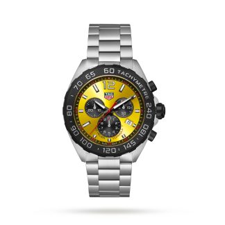 hurtowy projektant TAG Heuer Formula 1 Quartz Chronograph 200M 43mm Zegarek męski Żółty Stal nierdzewna CAZ101AM.BA0842