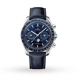 kopie tanie ebay Omega Speedmaster Moonphase Co-Axial Master Chronometer Chronograph Zegarek męski Skóra O30433445203001