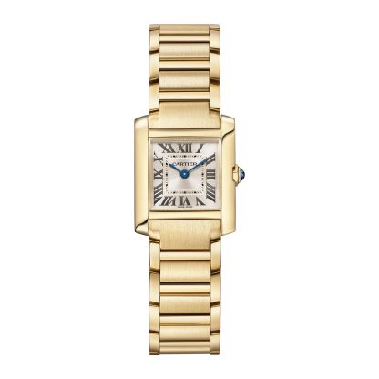 kopie tanie ebay Zegarek Cartier Tank Française Mały model Mechanizm kwarcowy Żółte złoto Żółte złoto WGTA0114